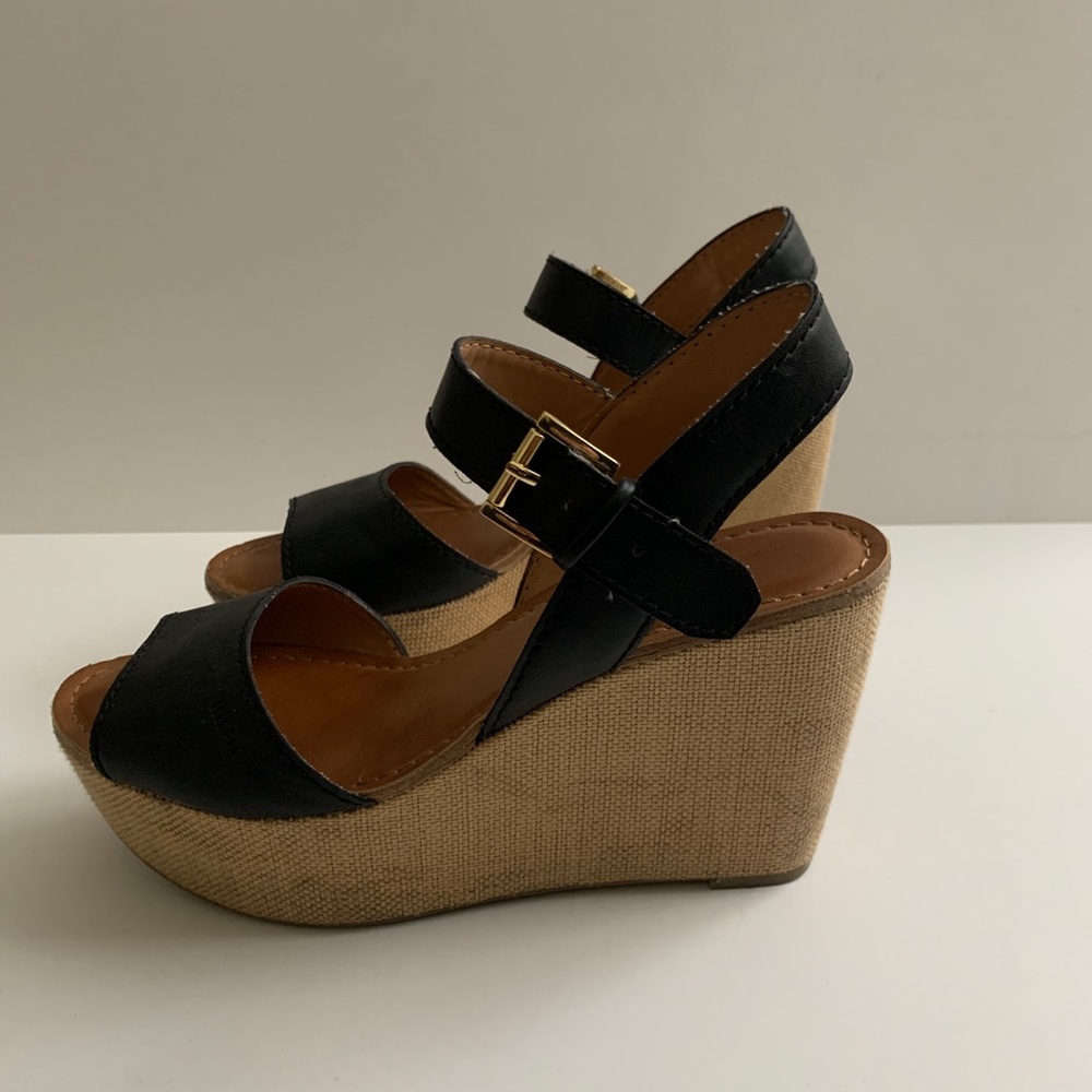 Tommy Hilfiger Black Platform Wedges